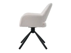 Juego de 6 sillas de comedor giratorias tapizadas en tela sherpa - 60 x 60 x 80 cm - con reposabrazos - blancas