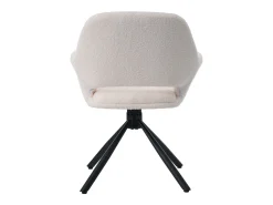 Juego de 6 sillas de comedor giratorias tapizadas en tela sherpa - 60 x 60 x 80 cm - con reposabrazos - blancas