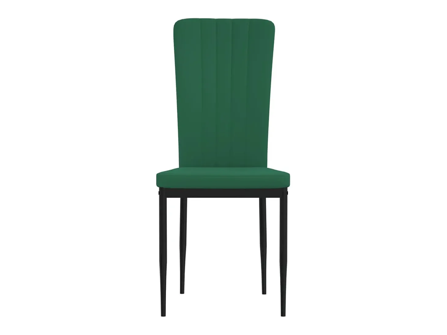 Juego de 4 sillas de comedor de terciopelo verde oscuro