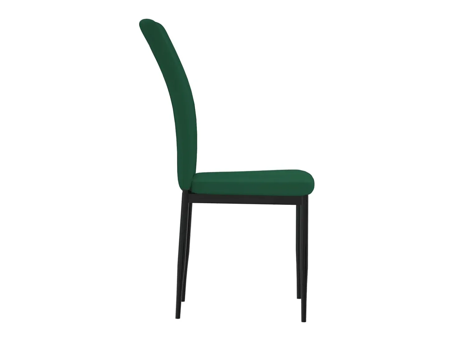 Juego de 4 sillas de comedor de terciopelo verde oscuro