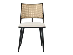 Juego de 6 sillas de comedor - 50 x 48 x 80 cm - asiento de poliuretano - respaldo de ratán - ratán - negro