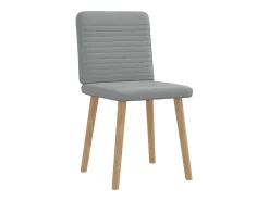 Juego de 2 sillas de comedor de tela gris claro