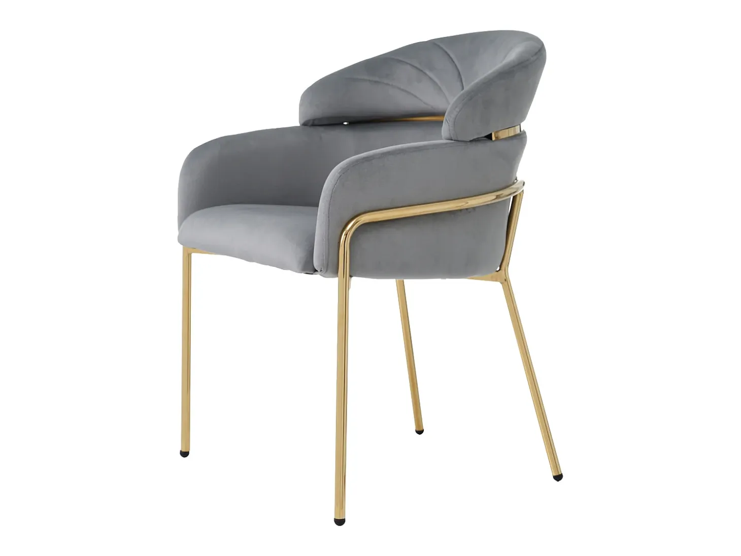 Juego de 4 sillas de comedor, diseño elegante, terciopelo, patas de metal, gris (59,69 x 59,69 x 55,88 cm)