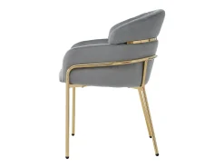 Juego de 4 sillas de comedor, diseño elegante, terciopelo, patas de metal, gris (59,69 x 59,69 x 55,88 cm)