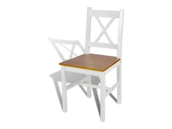 Juego de 6 Sillas de comedor madera de pino blanco ES762057