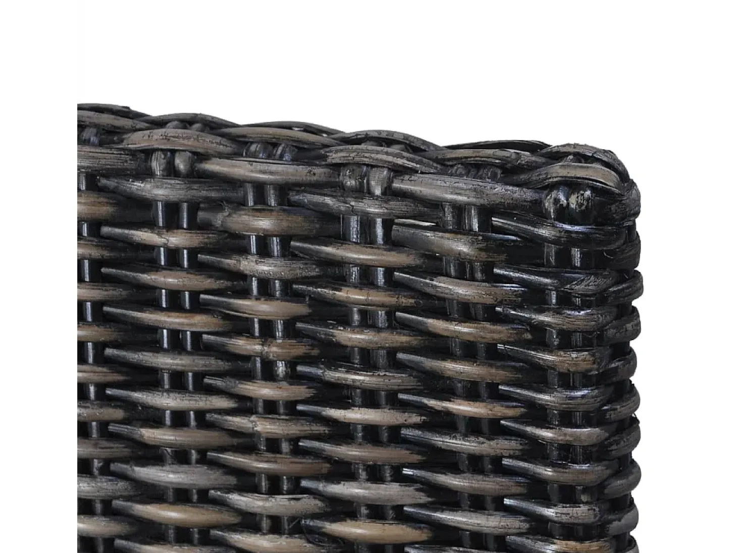 Juego de 6 sillas de comedor de ratán negro Kubu y madera de mango