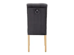 Juego de 2 sillas de comedor tapizadas en terciopelo - 45 x 65 x 101 cm - patas de roble - sillón - gris