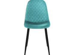 Juego de 4 sillas de comedor de terciopelo color petróleo con patas de metal incl. material de montaje ML-Design