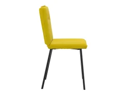 Juego de 2 sillas de comedor de terciopelo amarillo