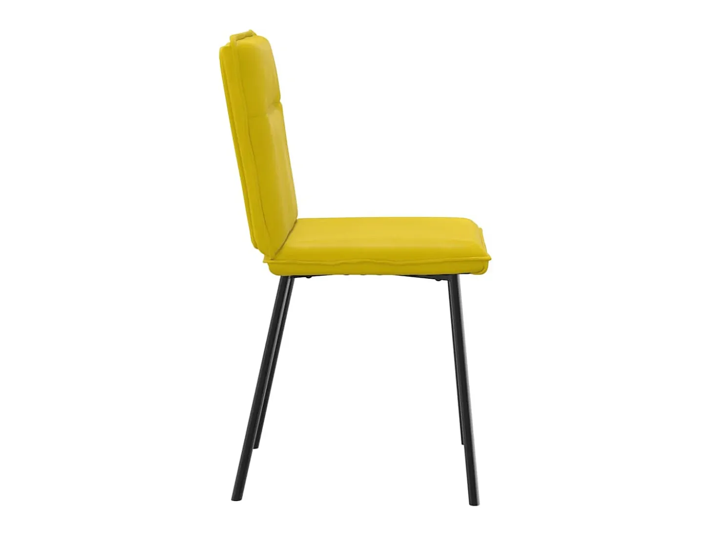 Juego de 2 sillas de comedor de terciopelo amarillo