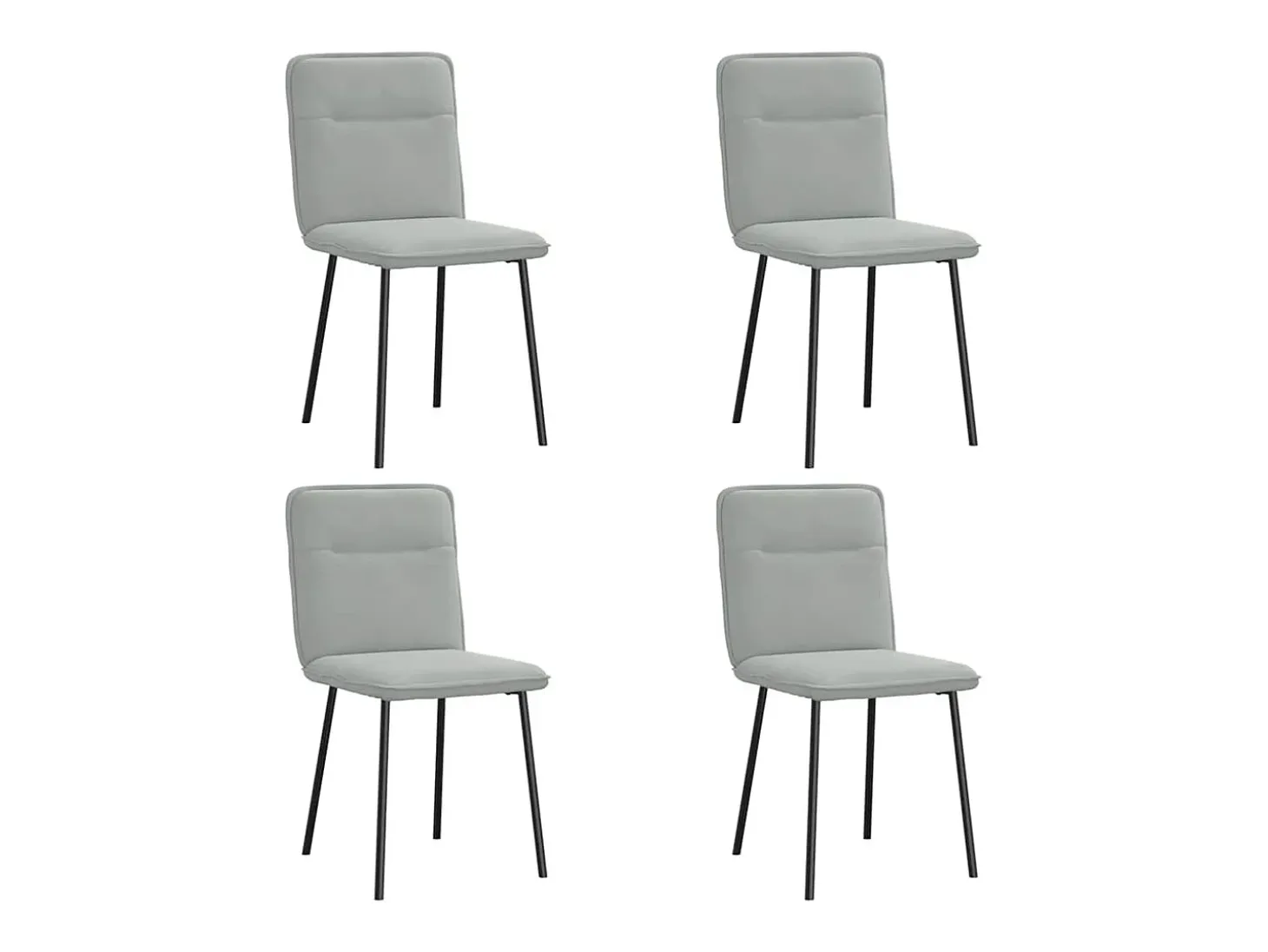 Juego de 4 sillas de comedor de terciopelo gris claro