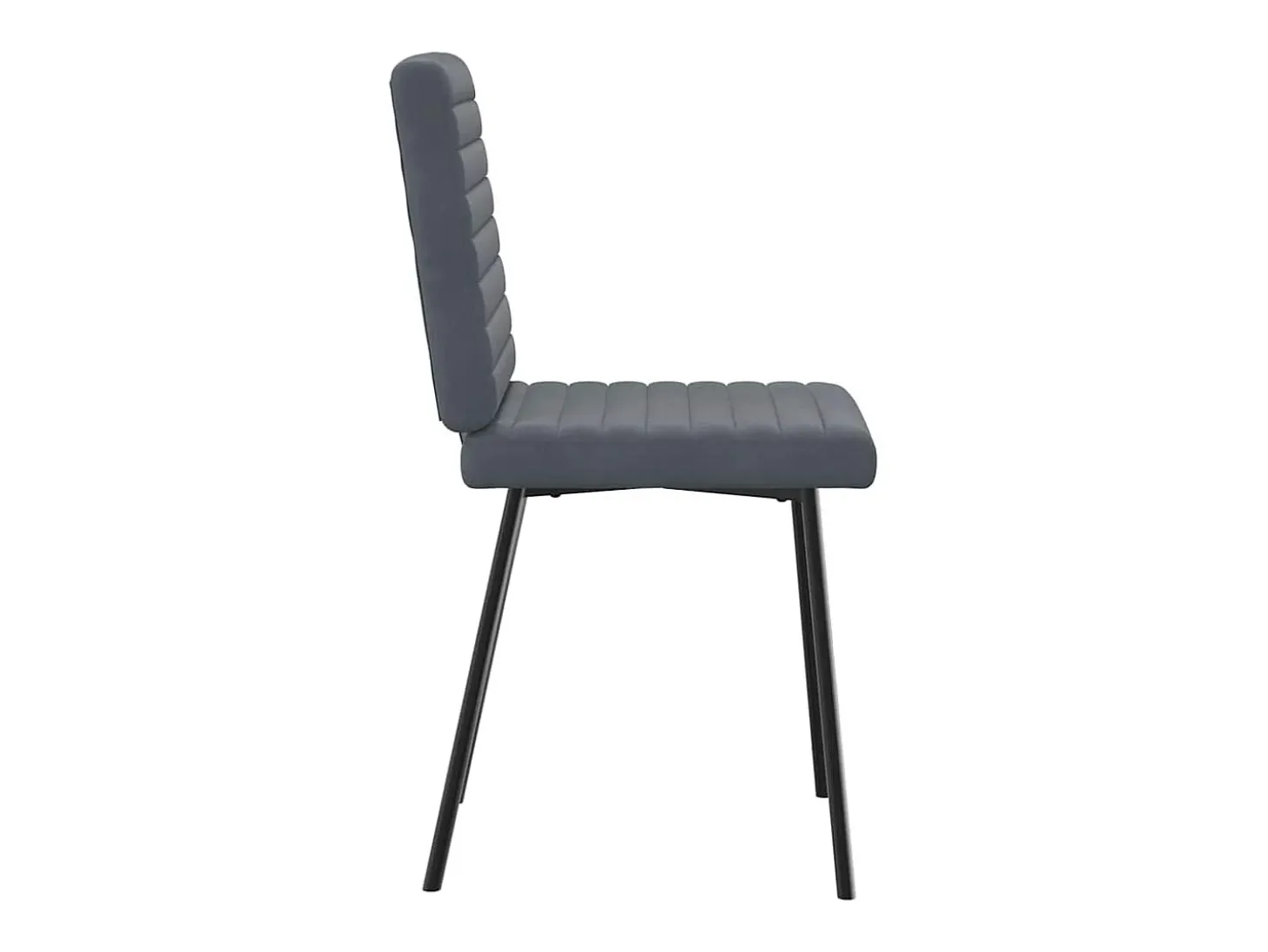 Juego de 2 sillas de comedor de terciopelo gris oscuro