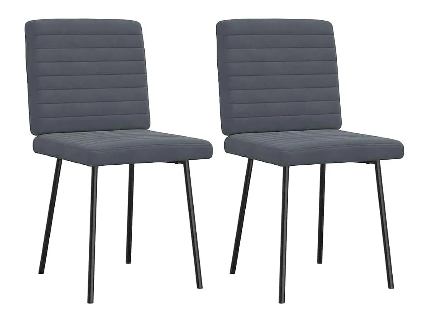 Juego de 2 sillas de comedor de terciopelo gris oscuro