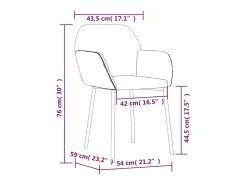 Juego de 2 sillas de comedor de terciopelo azul