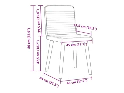 Juego de 6 sillas de comedor de tela gris oscuro