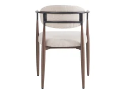 Juego de 2 sillas de comedor, lino beige, diseño ergonómico, patas ajustables