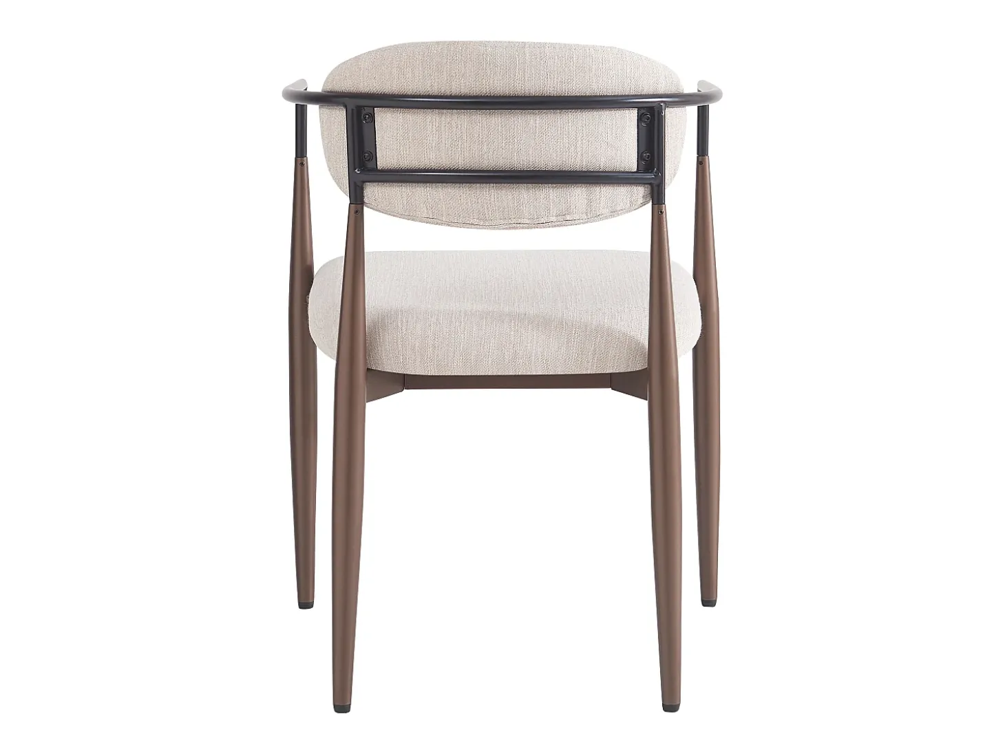 Juego de 2 sillas de comedor, lino beige, diseño ergonómico, patas ajustables