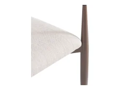 Juego de 2 sillas de comedor, lino beige, diseño ergonómico, patas ajustables