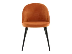 Juego de 2 sillas de comedor de terciopelo naranja y negro