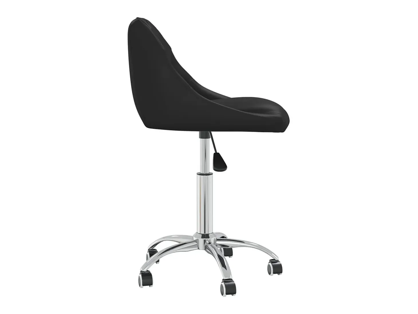 Juego de 2 sillas de comedor giratorias de piel sintética negra