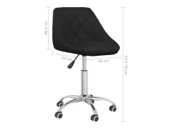 Juego de 2 sillas de comedor giratorias de piel sintética negra