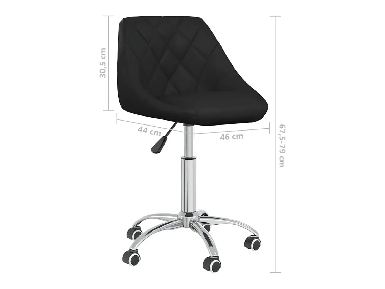 Juego de 2 sillas de comedor giratorias de piel sintética negra