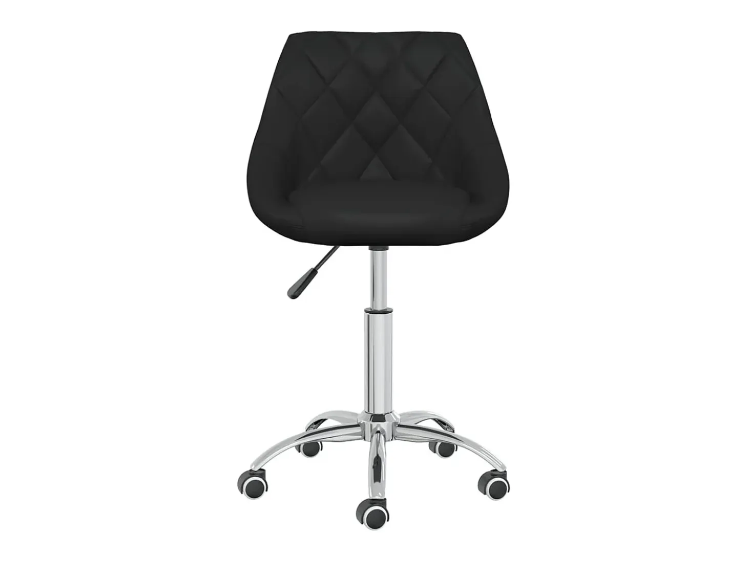 Juego de 2 sillas de comedor giratorias de piel sintética negra