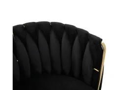 Juego de 2 sillas de comedor de altura regulable - Sillón giratorio con patas ajustables doradas - Terciopelo negro