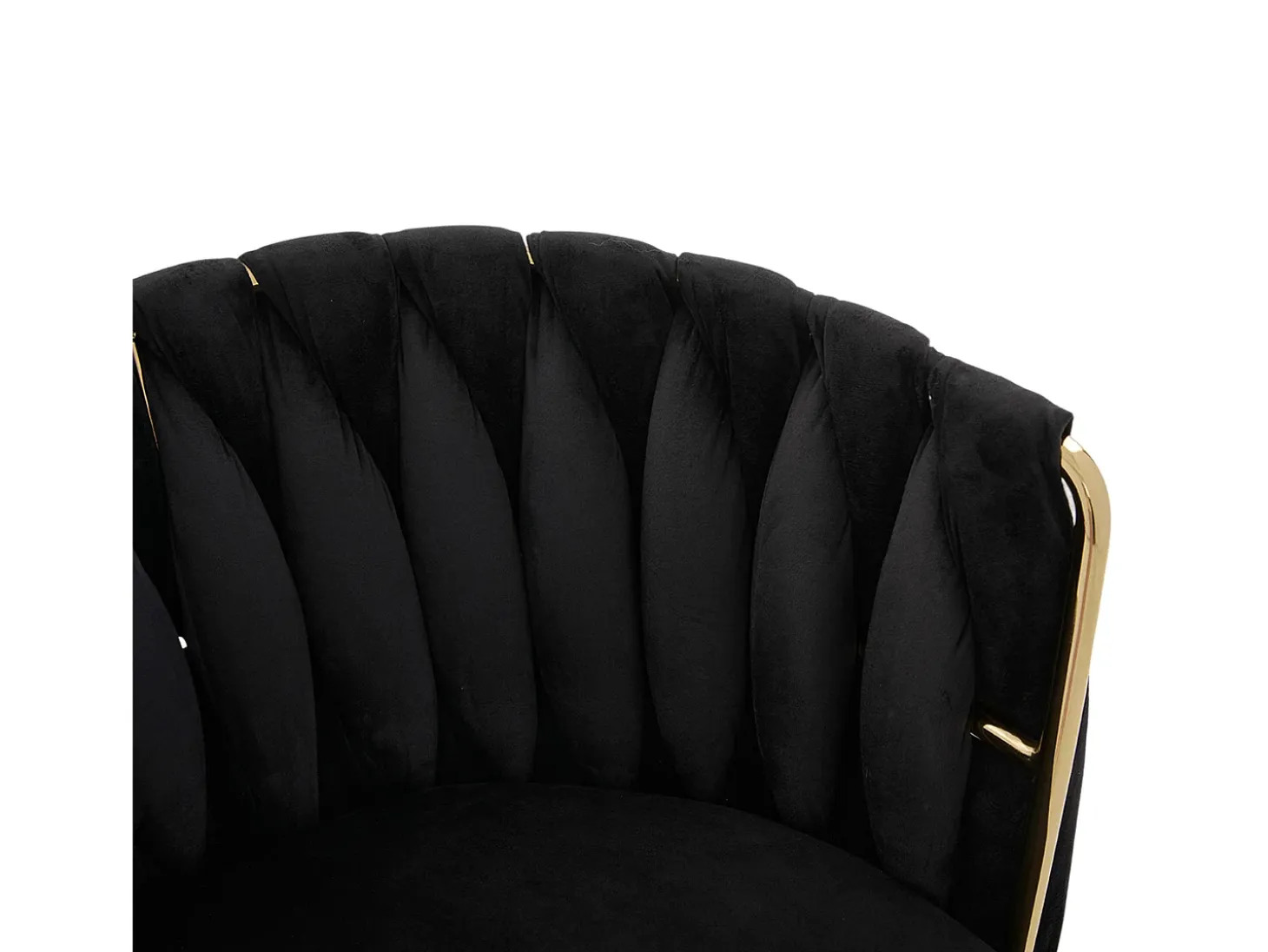Juego de 2 sillas de comedor de altura regulable - Sillón giratorio con patas ajustables doradas - Terciopelo negro