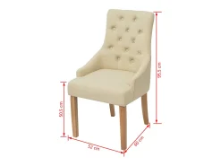 Juego de 6 sillas de comedor de tela color crema