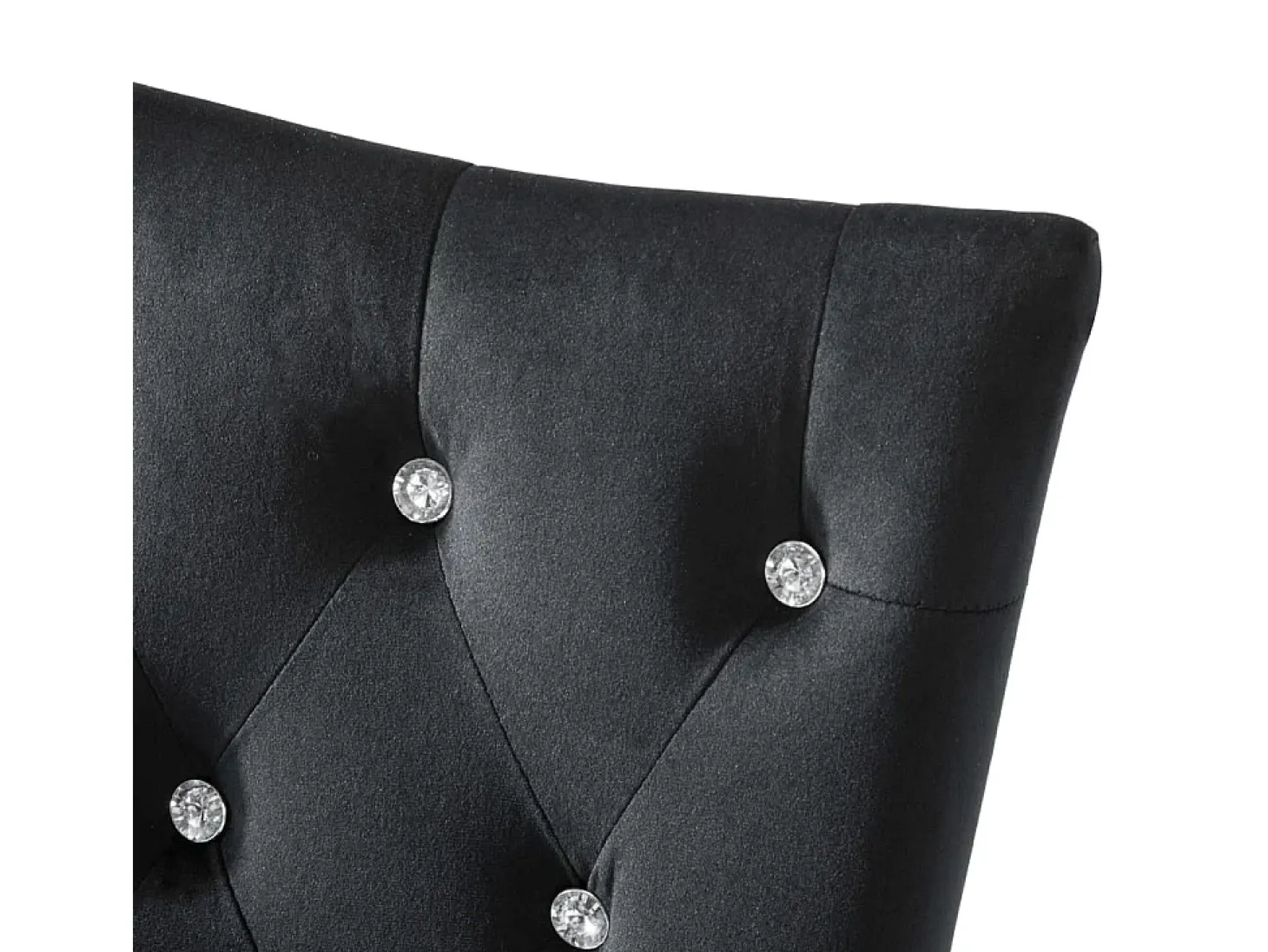 Juego de 6 sillas de comedor de terciopelo negro