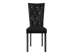 Juego de 6 sillas de comedor de terciopelo negro