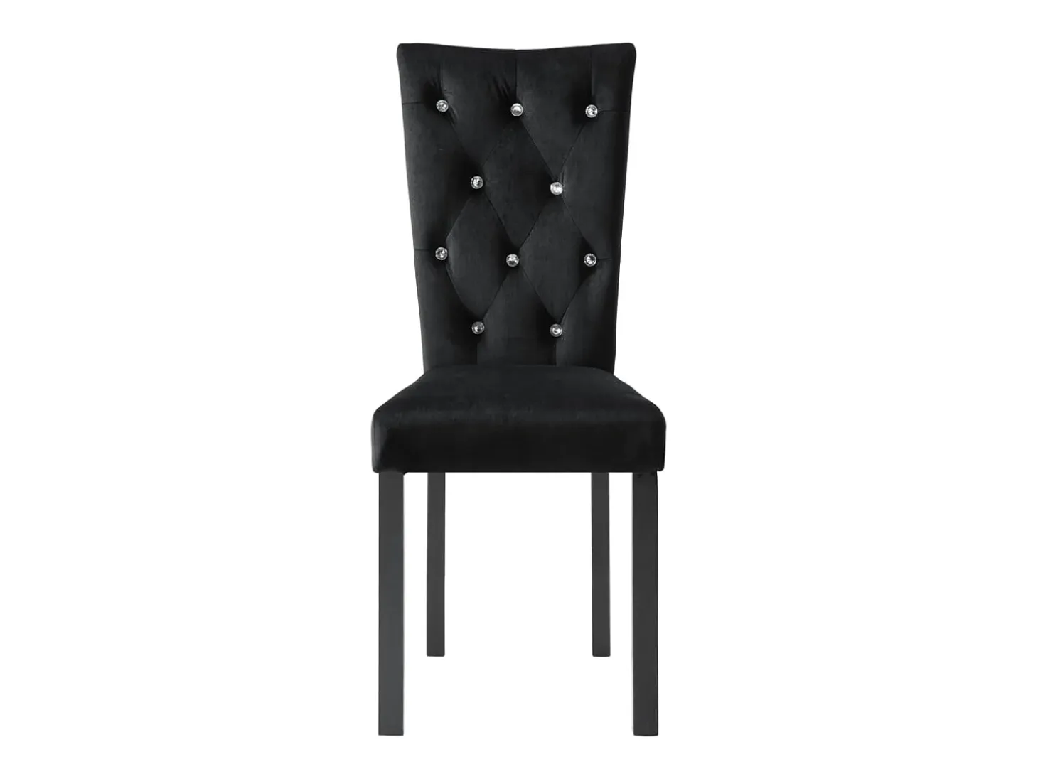 Juego de 6 sillas de comedor de terciopelo negro