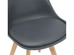 Juego de 2 sillas de comedor de piel sintética gris diseño escandinavo 03_0002770