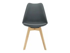 Juego de 2 sillas de comedor de piel sintética gris diseño escandinavo 03_0002770