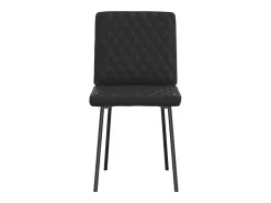 Juego de 2 sillas de comedor de piel sintética negra