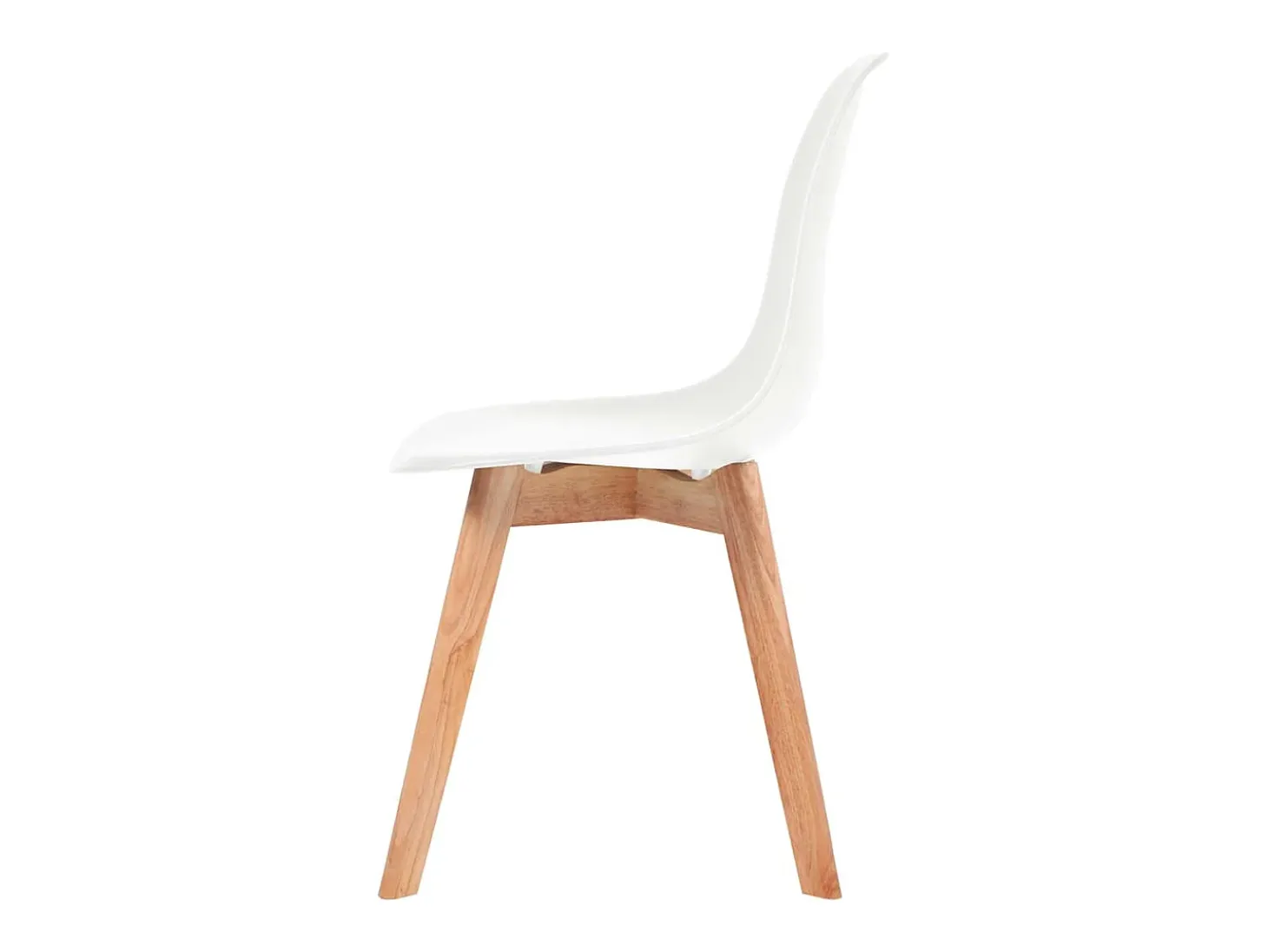 Juego de 6 sillas de comedor de plástico blanco