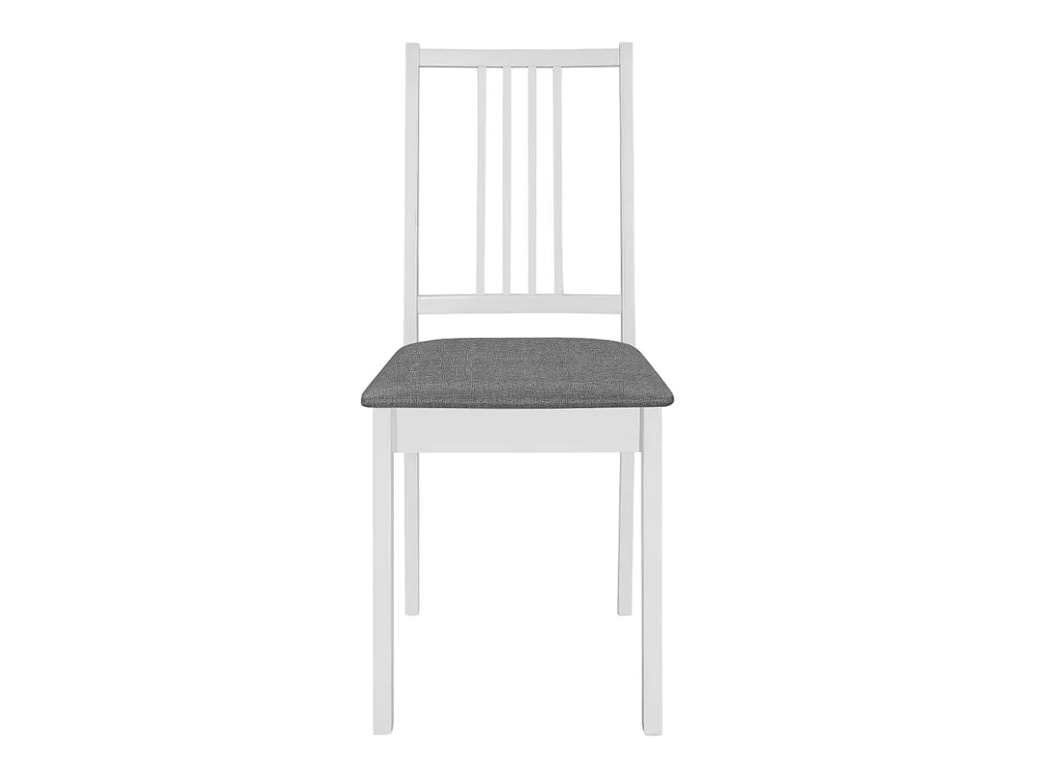 Juego de 4 sillas de comedor con cojines de madera maciza blanca