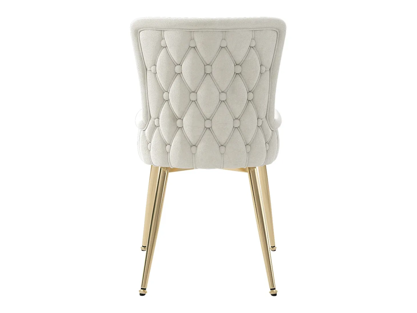 Juego de 4 sillas de comedor - terciopelo beige - con patas de metal dorado - para sala y comedor