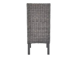 Juego de 2 sillas de comedor de ratán marrón kubu y madera de caoba
