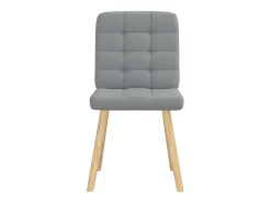 Juego de 4 sillas de comedor de tela gris claro
