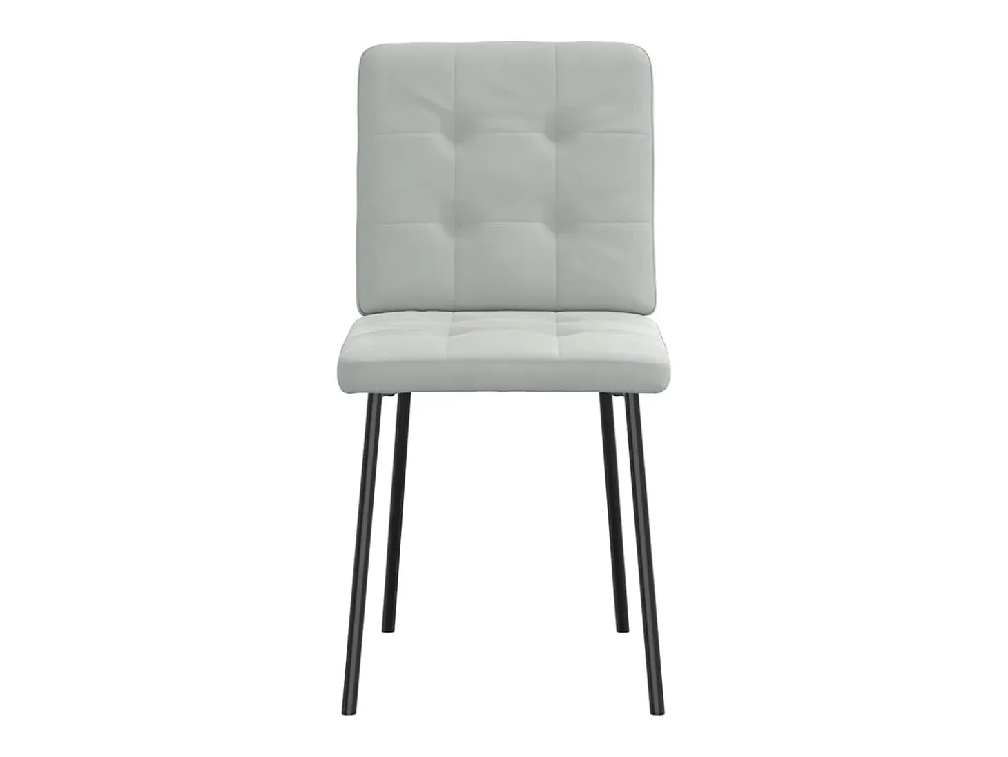 Juego de 2 sillas de comedor en terciopelo gris claro