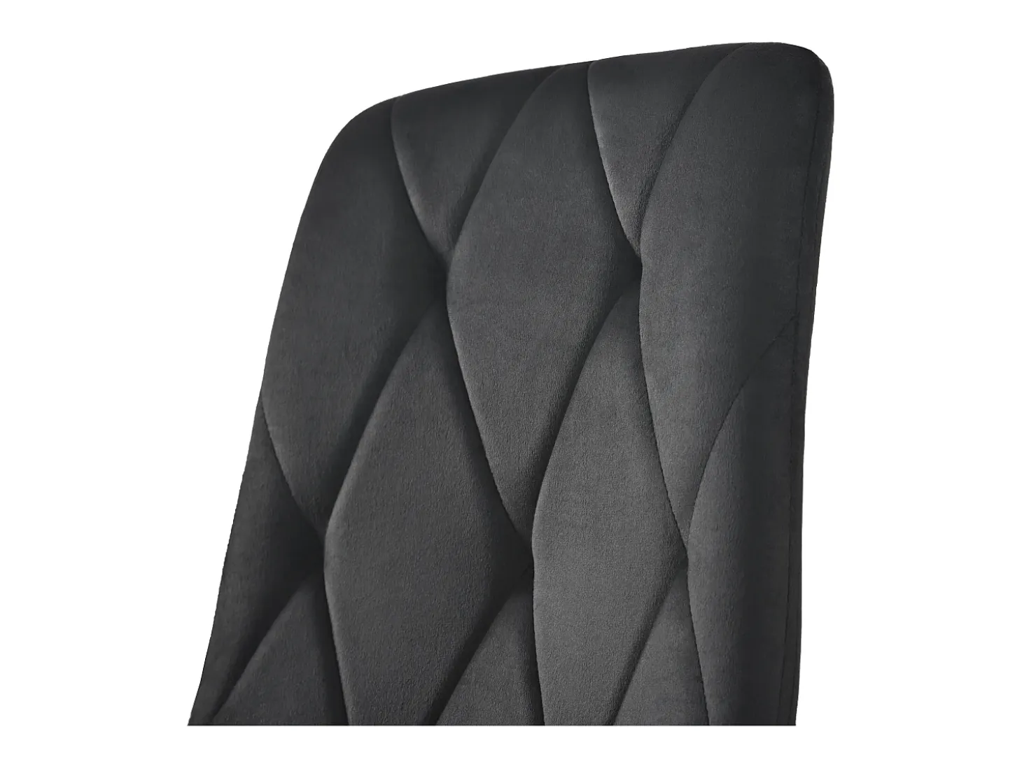 Juego de 4 sillas de comedor - Silla de comedor de terciopelo negro - Con patas y respaldo de metal