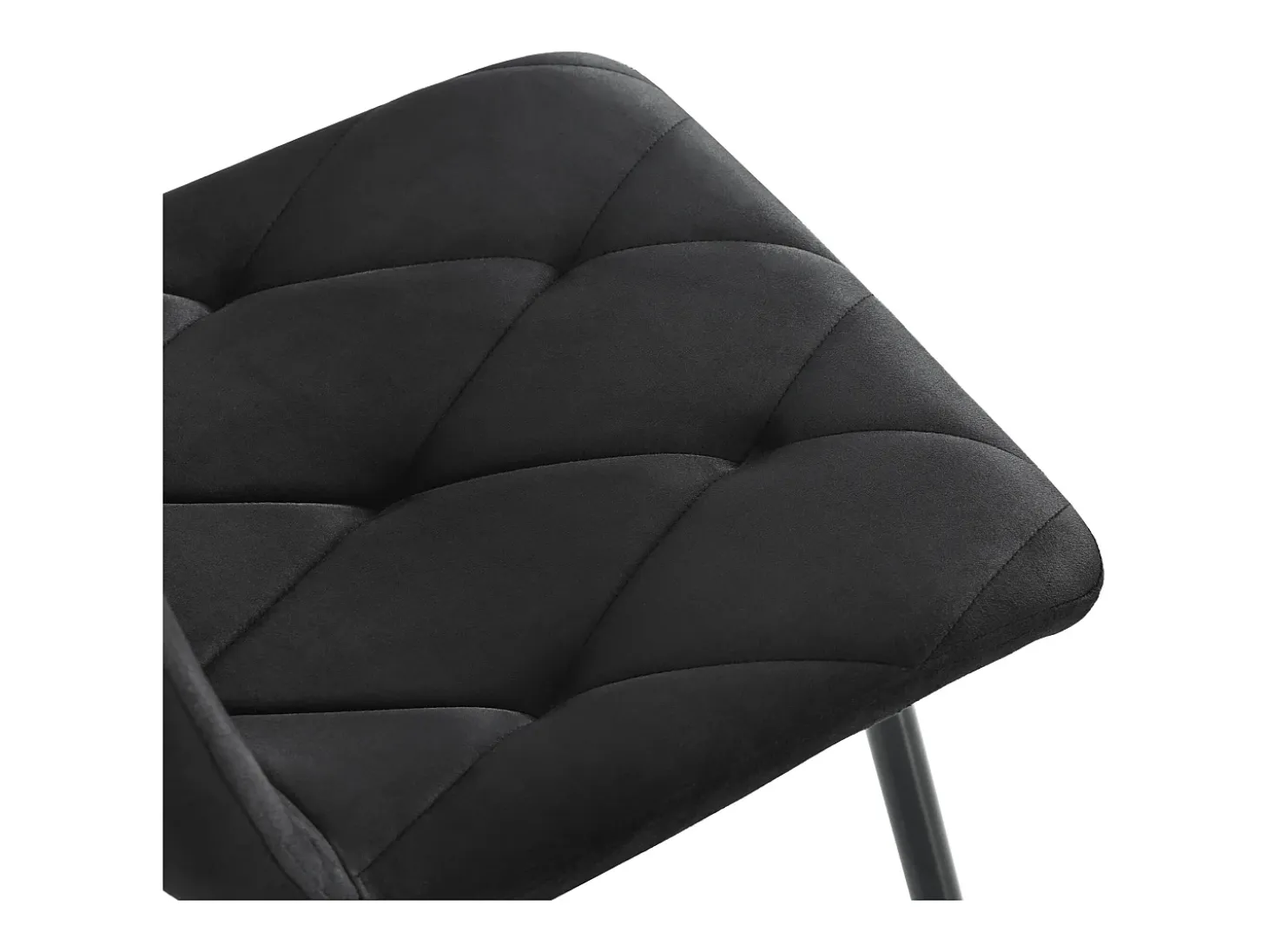 Juego de 4 sillas de comedor - Silla de comedor de terciopelo negro - Con patas y respaldo de metal