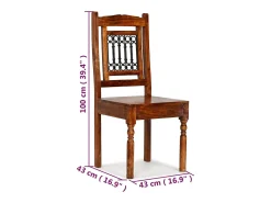 Juego de 6 sillas de comedor de madera maciza clásicas