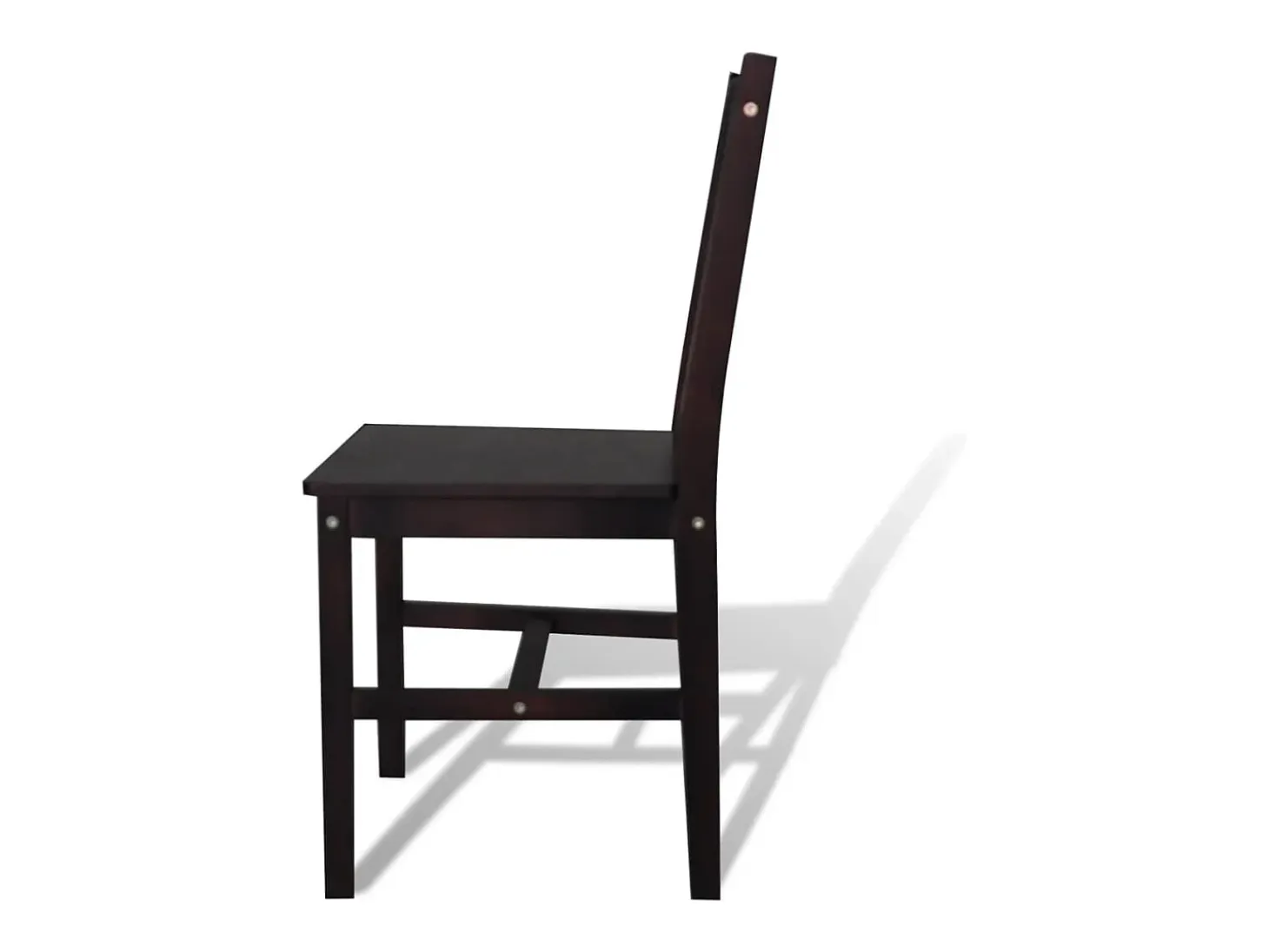 Juego de 2 Sillas de comedor madera de pino marrón oscuro ES732315