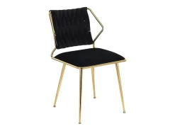 Juego de 2 sillas de comedor de terciopelo de lujo, diseño ergonómico, patas de metal, color negro