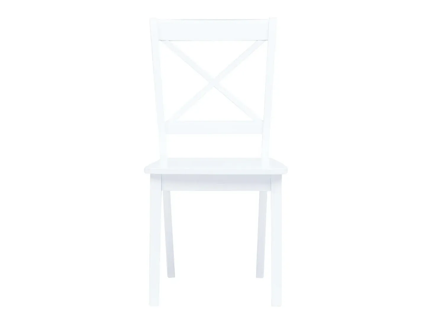 Juego de 2 Sillas de comedor madera maciza de caucho blanco ES149123