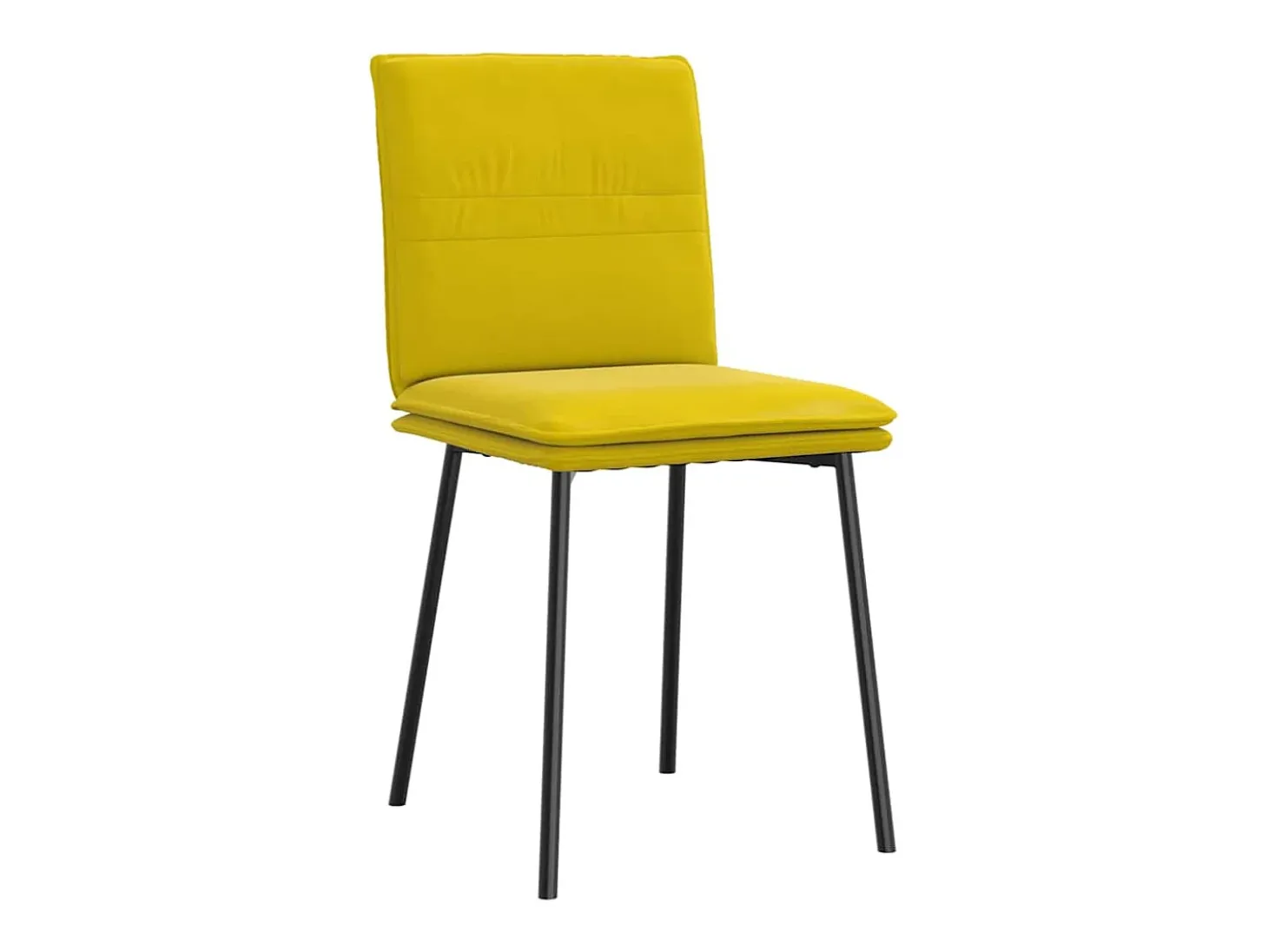 Juego de 2 sillas de comedor de terciopelo amarillo
