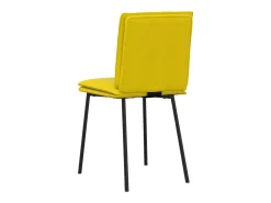 Juego de 2 sillas de comedor de terciopelo amarillo